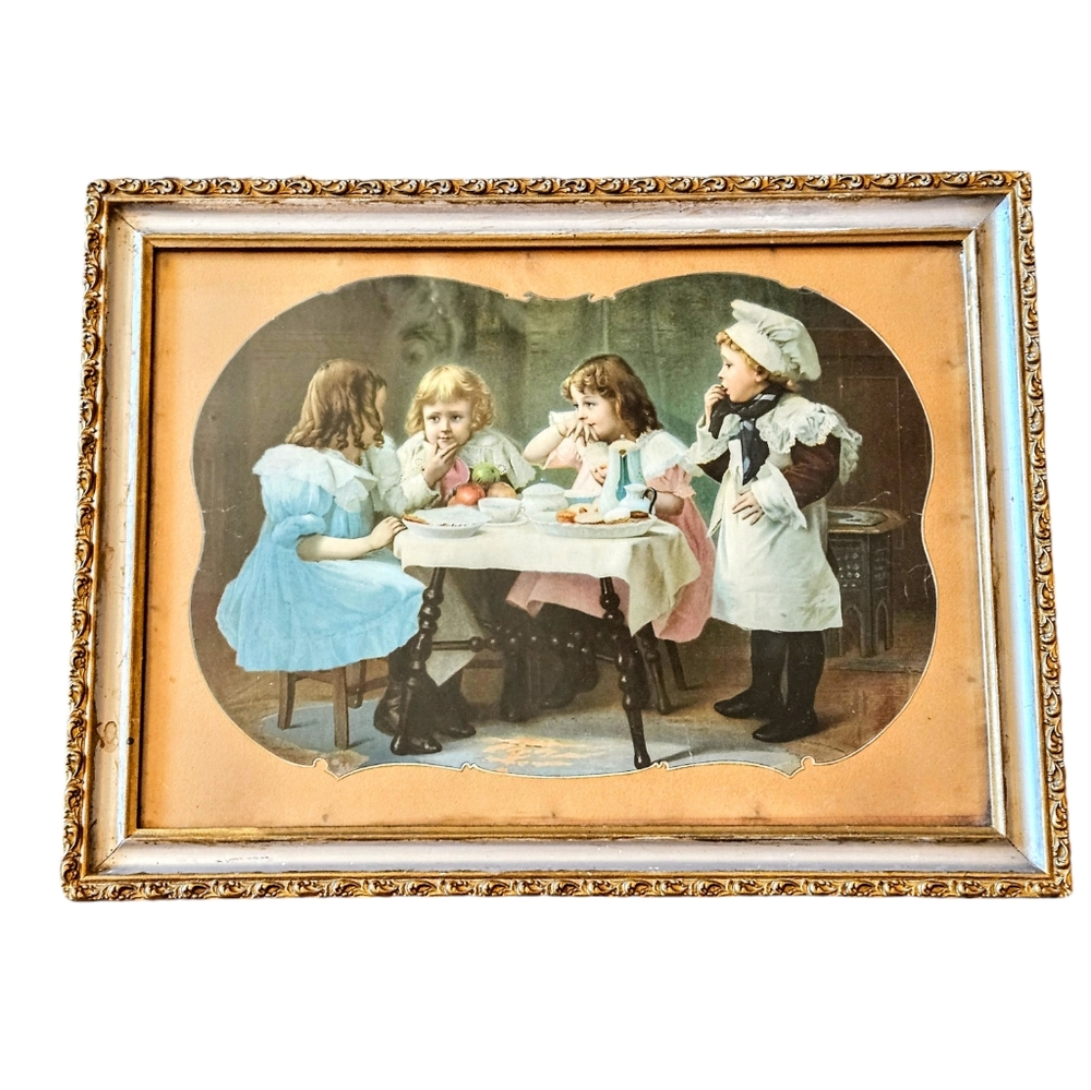 Antique Die Cut 1900s Metropolitan Life Ins Co Ad Framed Under Glass Print 15x20